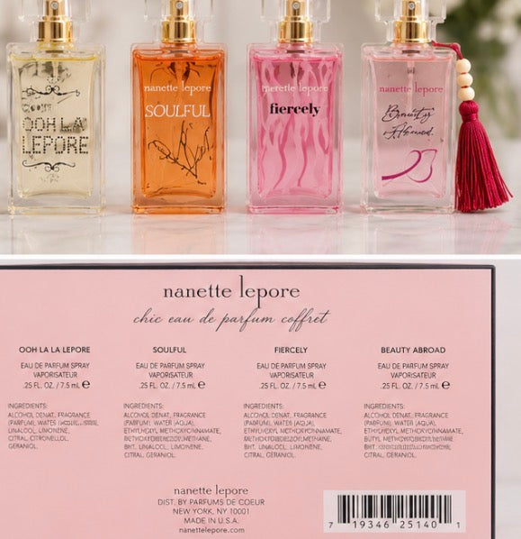 Nanette Lepore Chic Eau de Parfum Coffret | 4-Piece Women’s Mini Perfume Gift Set